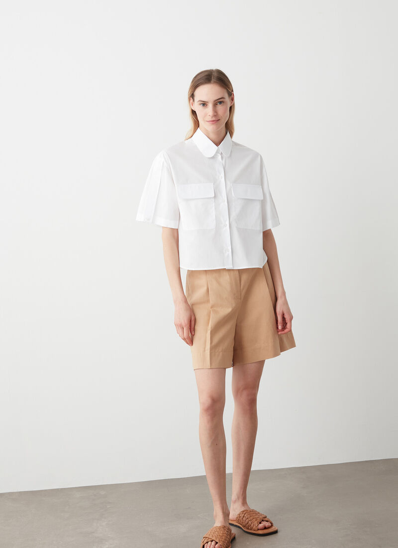 Short-sleeved cotton shirt