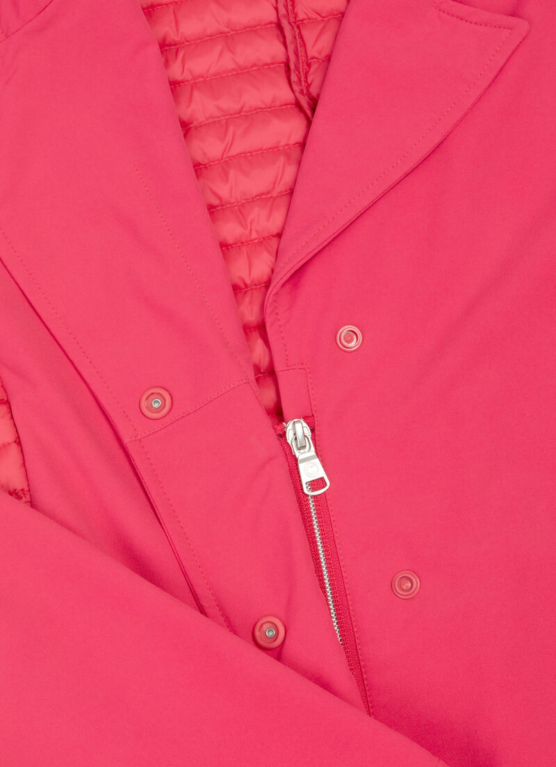 Semi-quilted blazer with combination of fabrics