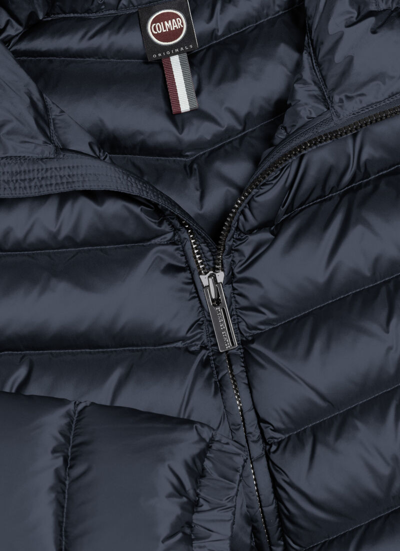 Quilted down jacket with hood