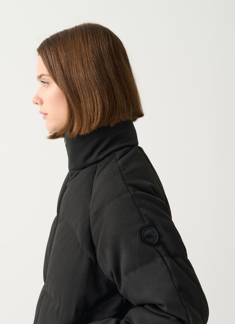 Down jacket with chevron design