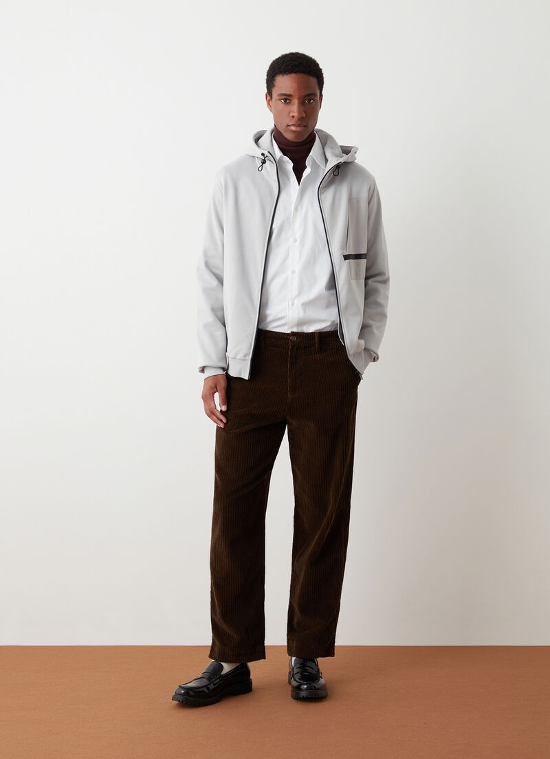 Full-zip sweatshirt with nylon details