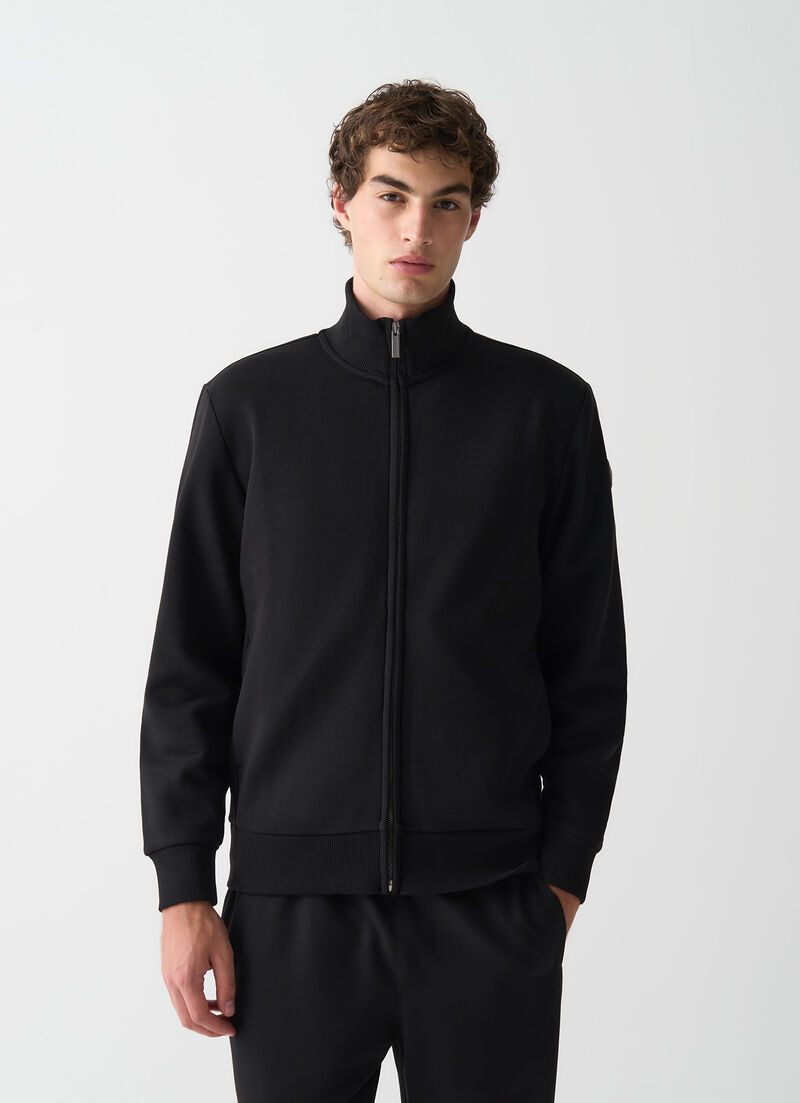 Cotton high-neck sweatshirt