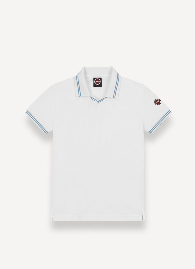 Contrasting striped polo-shirt