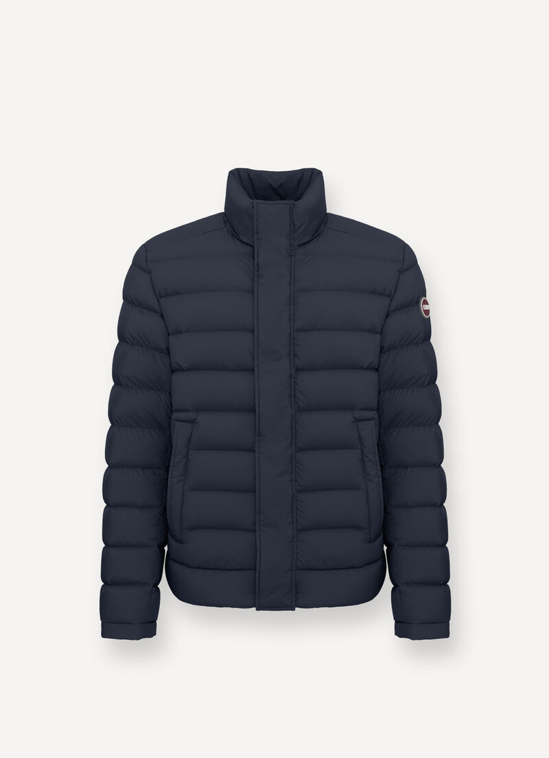 Down jacket with padded collar