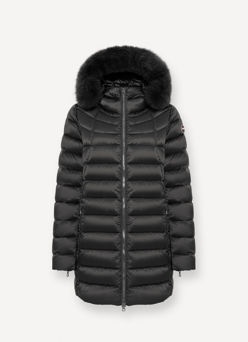 A-line down jacket with fur