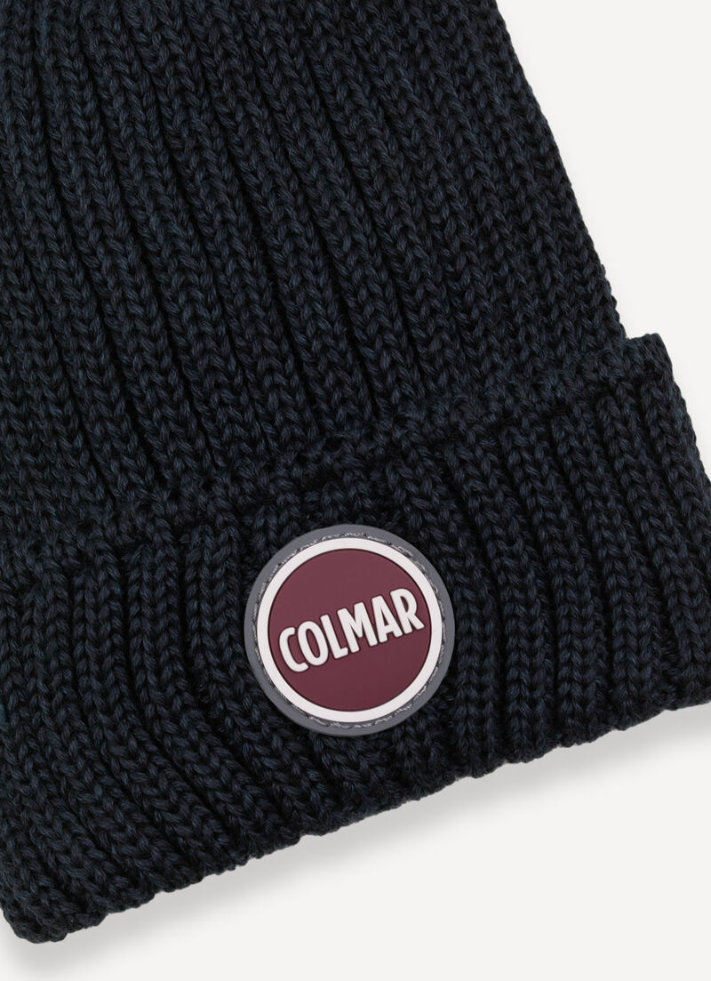 Unisex rib-knit hat with turn-up