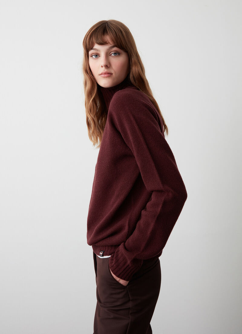 100% wool polo-neck