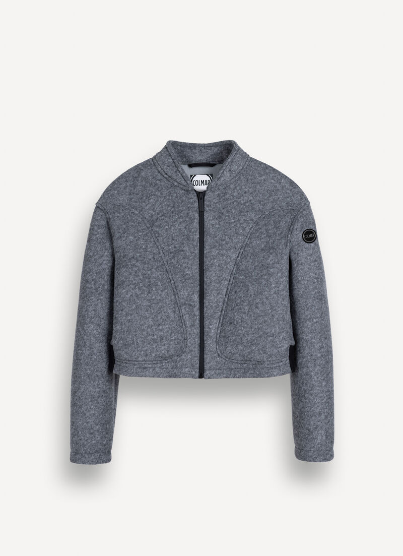 Cropped scuba bomber jacket