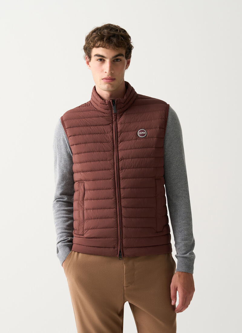 Light down vest with drawstring