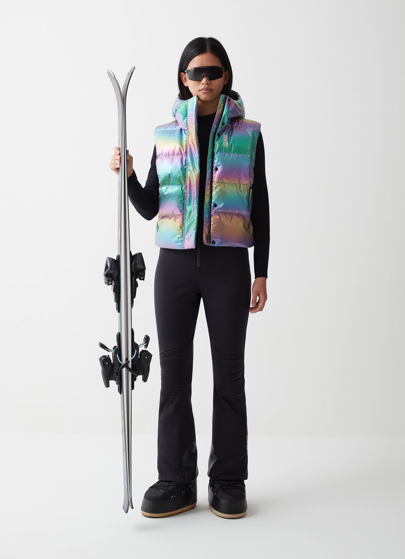 Iridescent puffy gilet