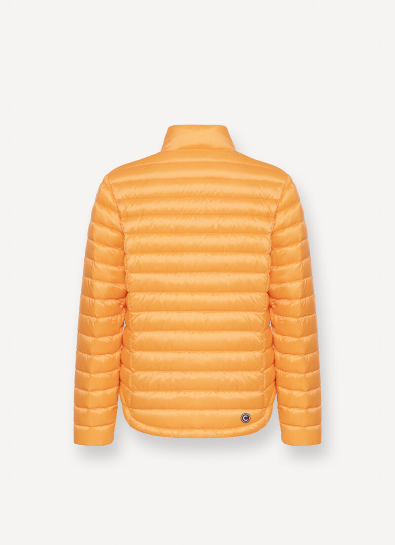 Down jacket with rounded hem