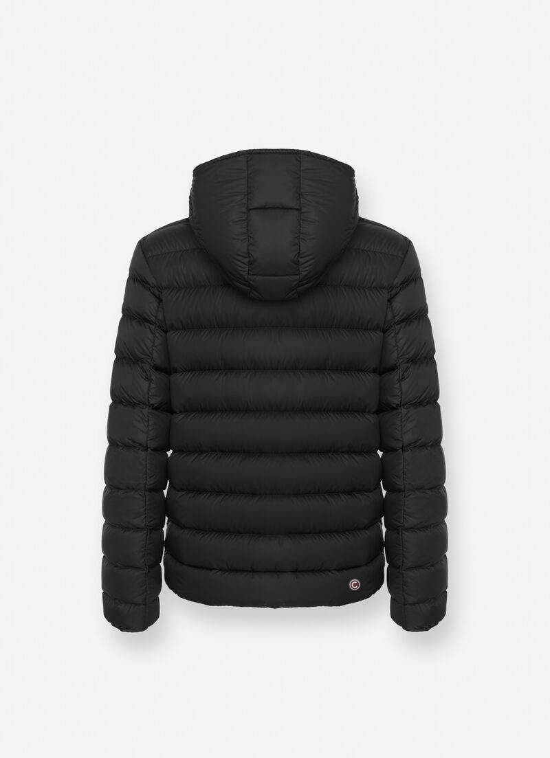 Sporty down jacket with detachable hood
