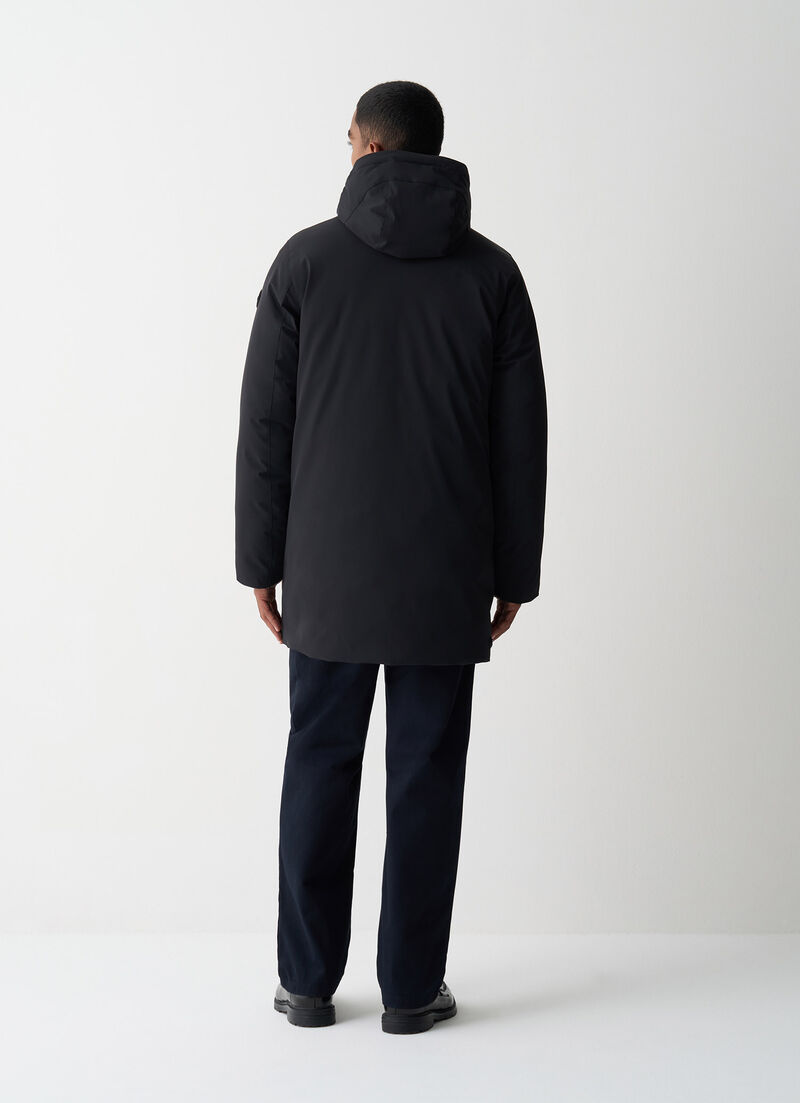 Long reversible waterproof down jacket