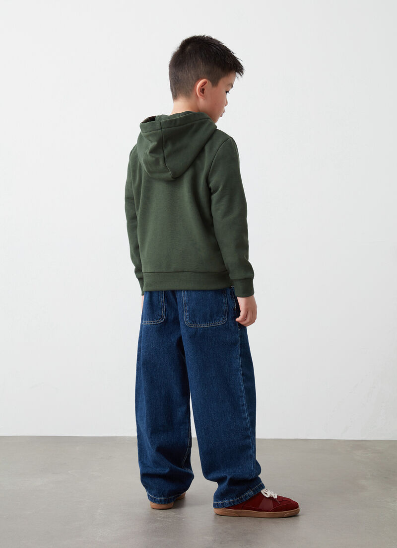 Zip-up sweatshirt with camouflage logo