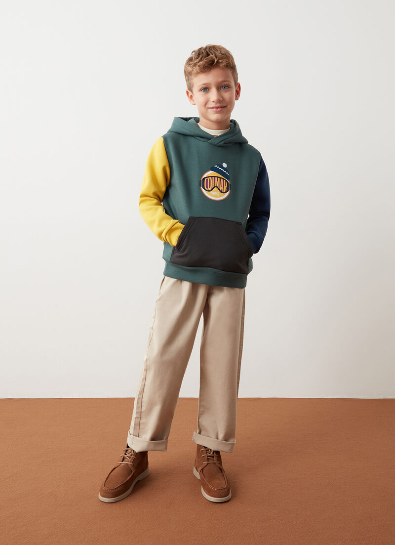 Colour-block sweatshirt with logo