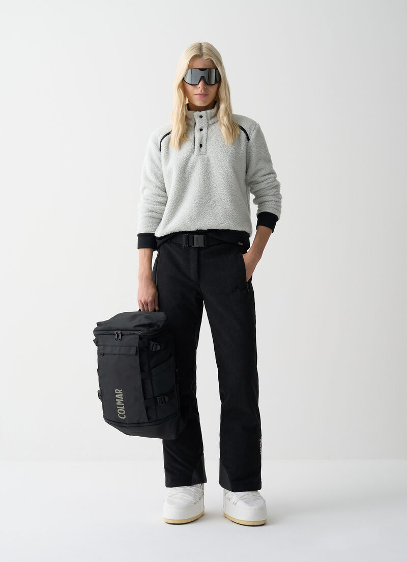 Teddy-effect cropped ski fleece