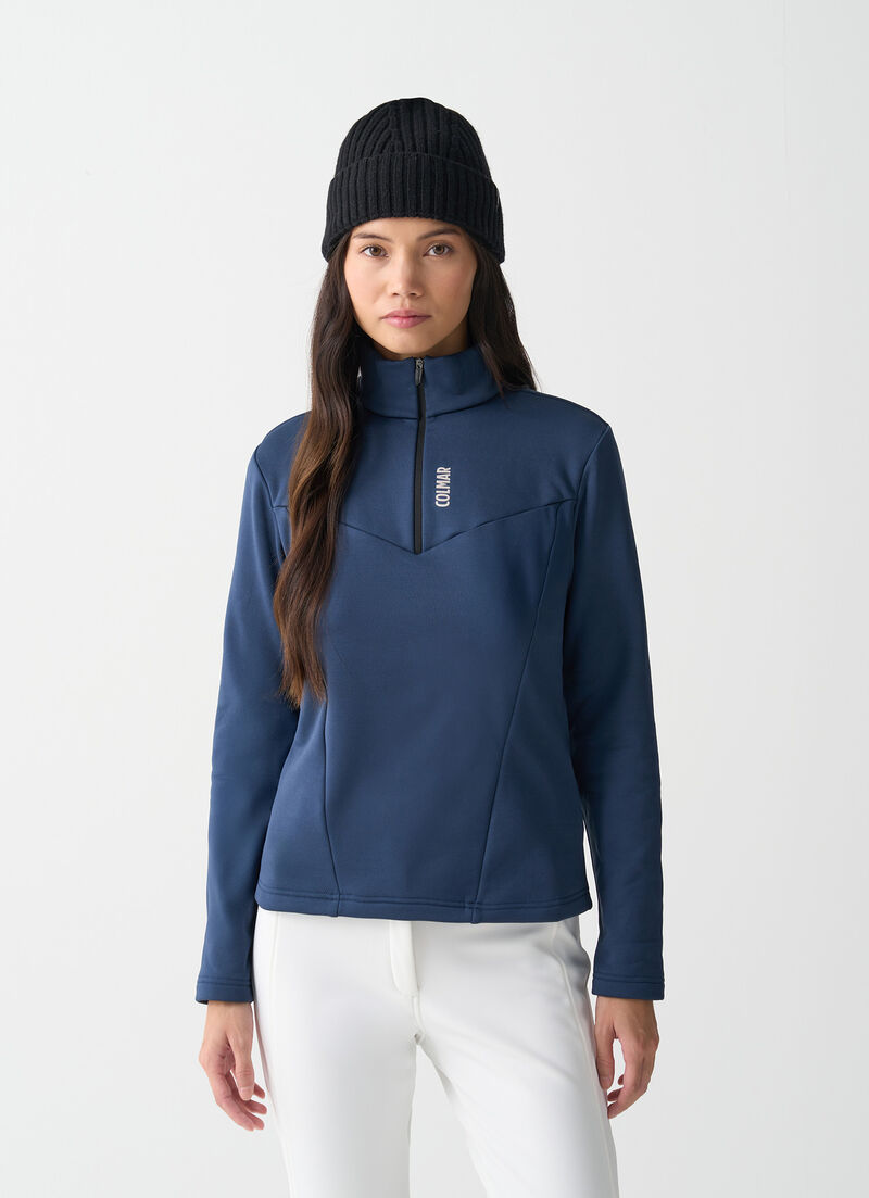 Half-zip stretch ski fleece
