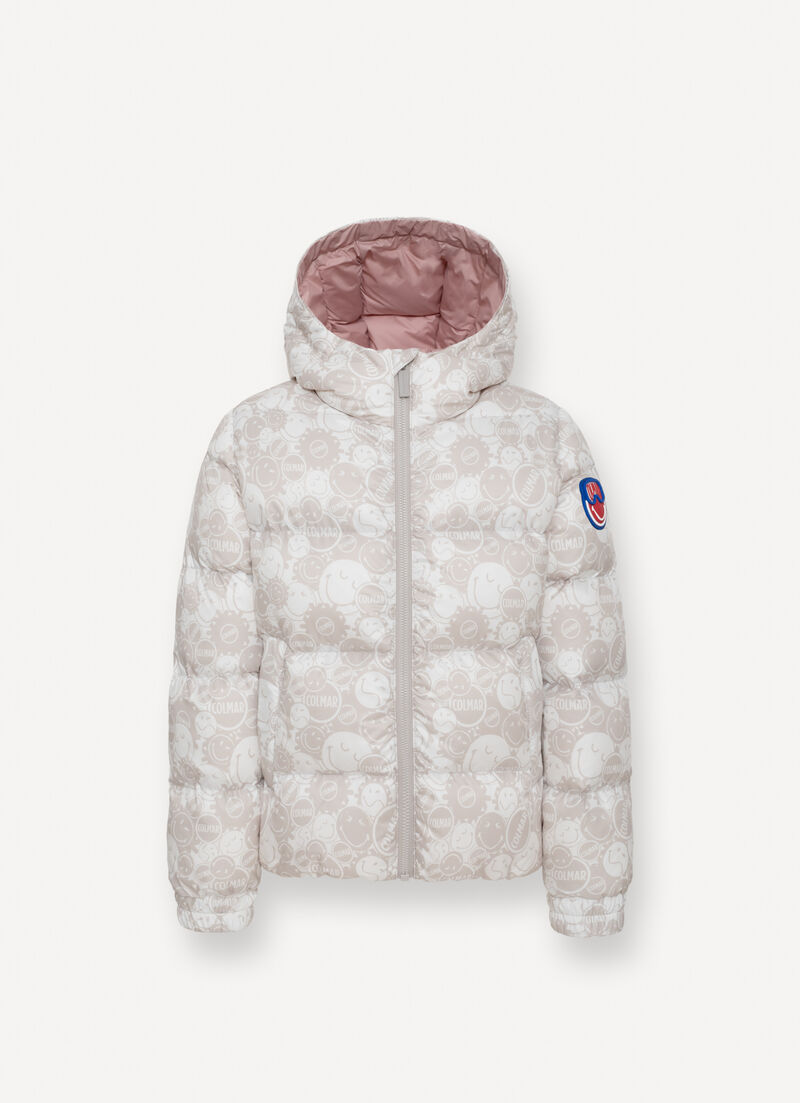 SmileyWorld® down jacket with hood