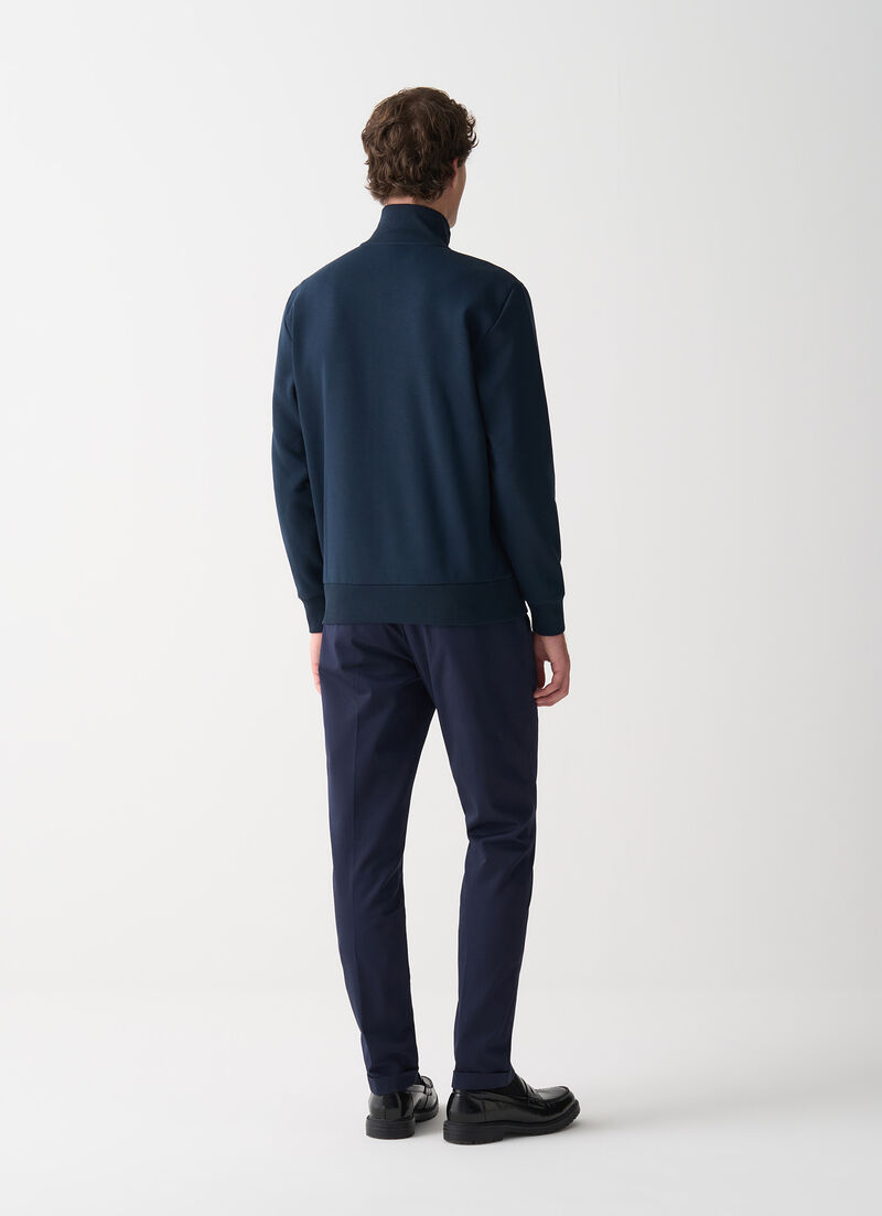 Cotton high-neck sweatshirt