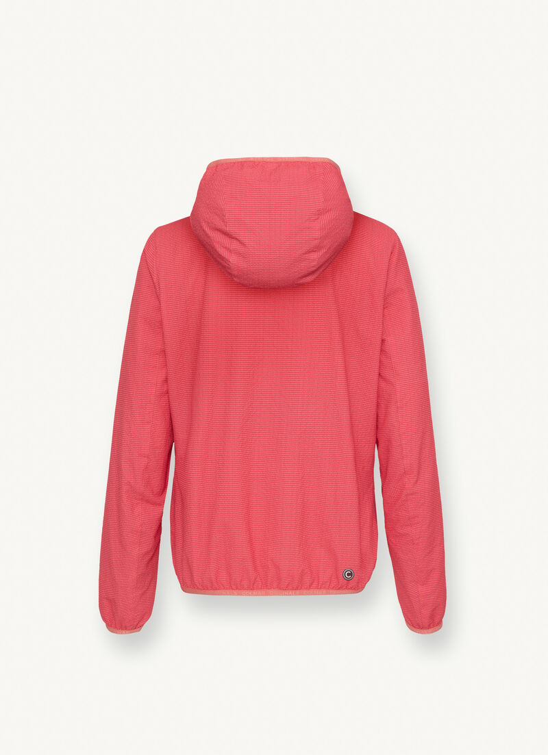 Reversible jacket with hood