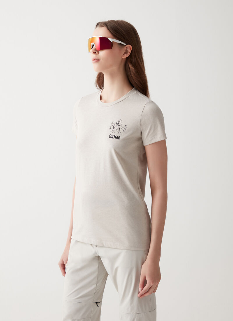 T-shirt with mountain drawing print