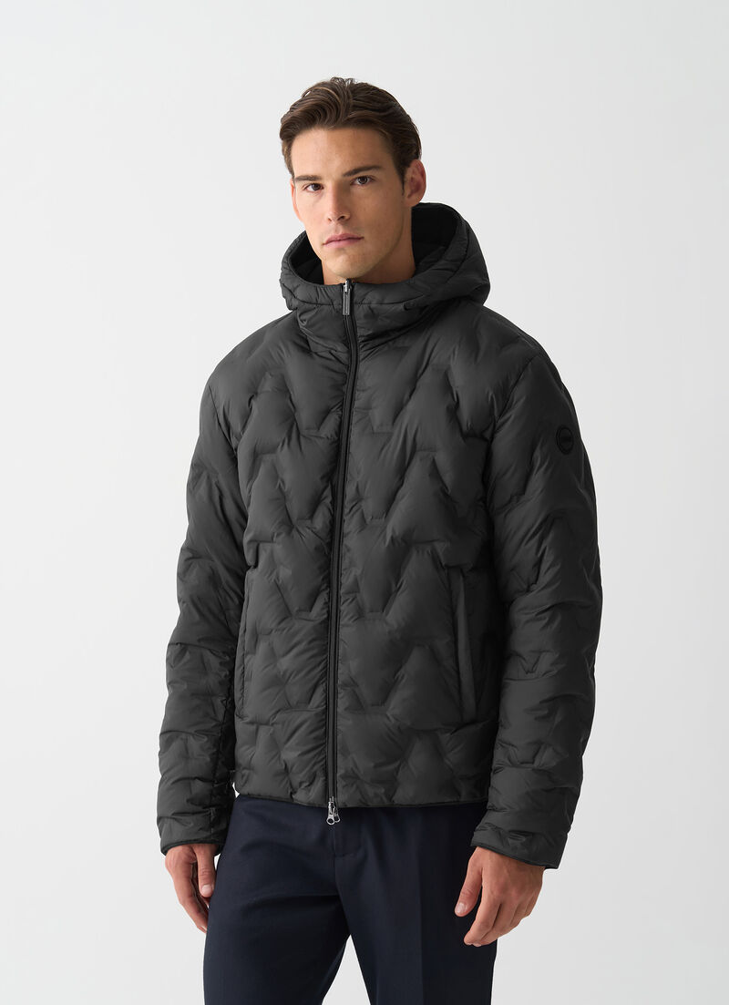 Reversible waterproof down jacket