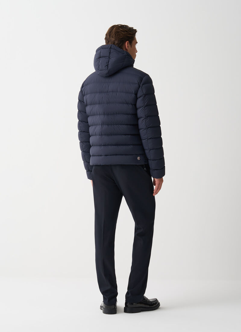 Down jacket with detachable hood