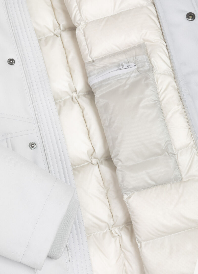 Twill down jacket with patch pockets