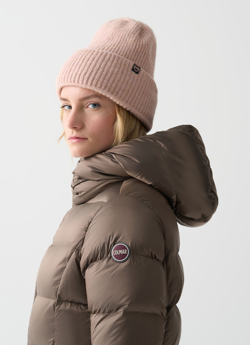 Long down jacket with hood