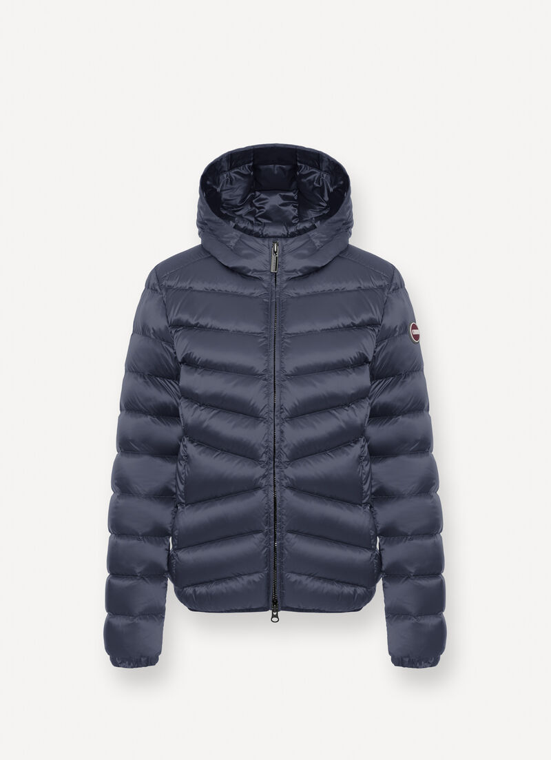 Quilted down jacket with hood