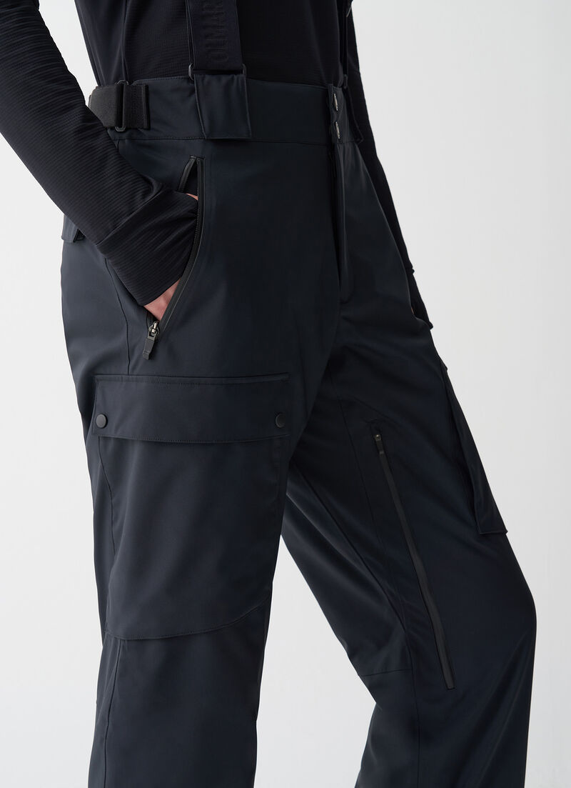 Padded cargo-style ski salopettes