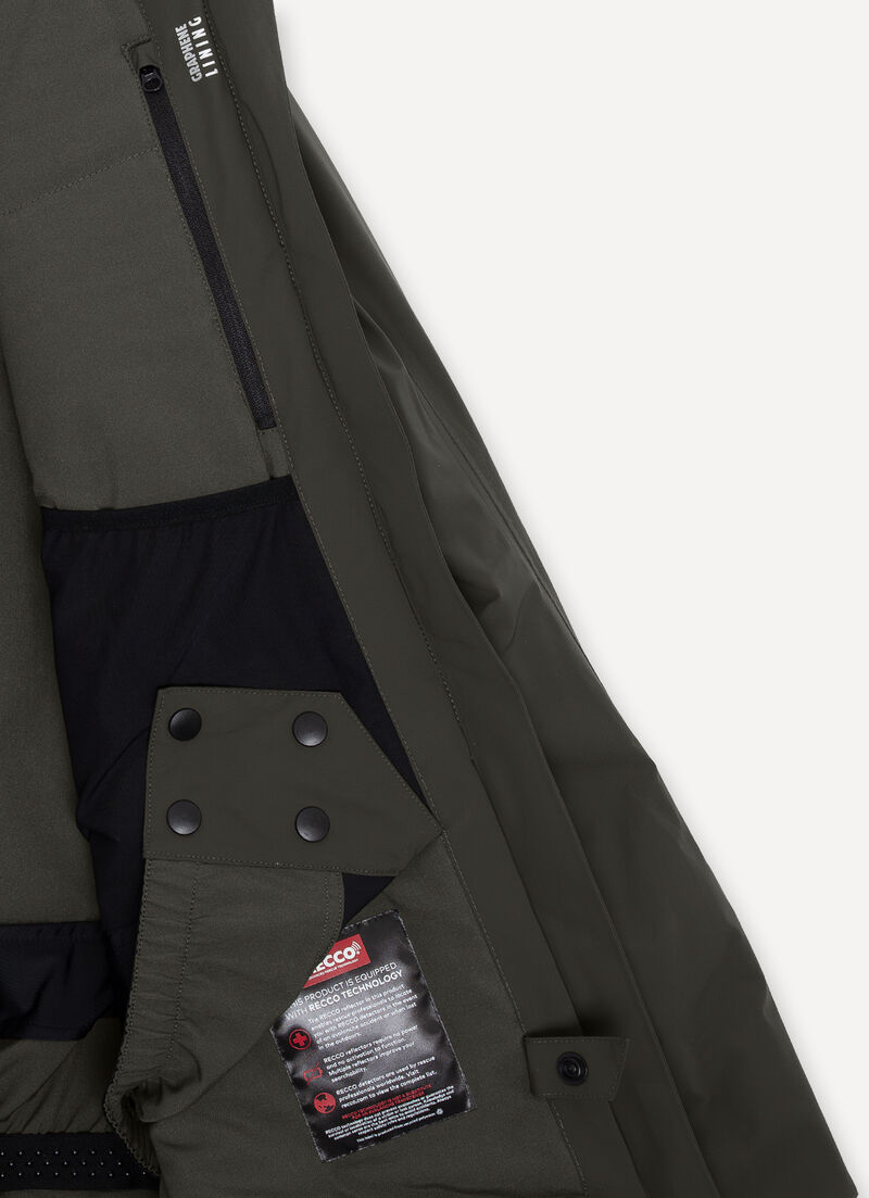 Stretch ski jacket with back pocket