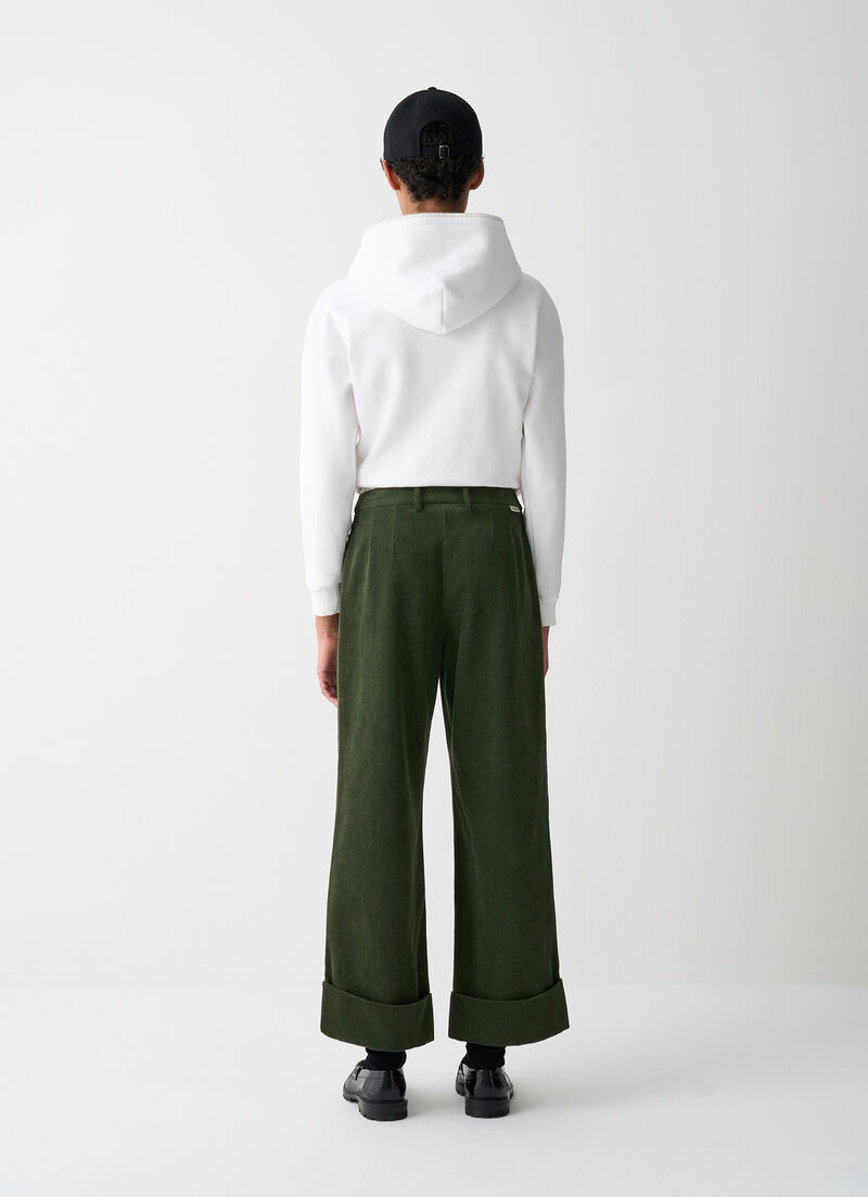 Flared velvet trousers