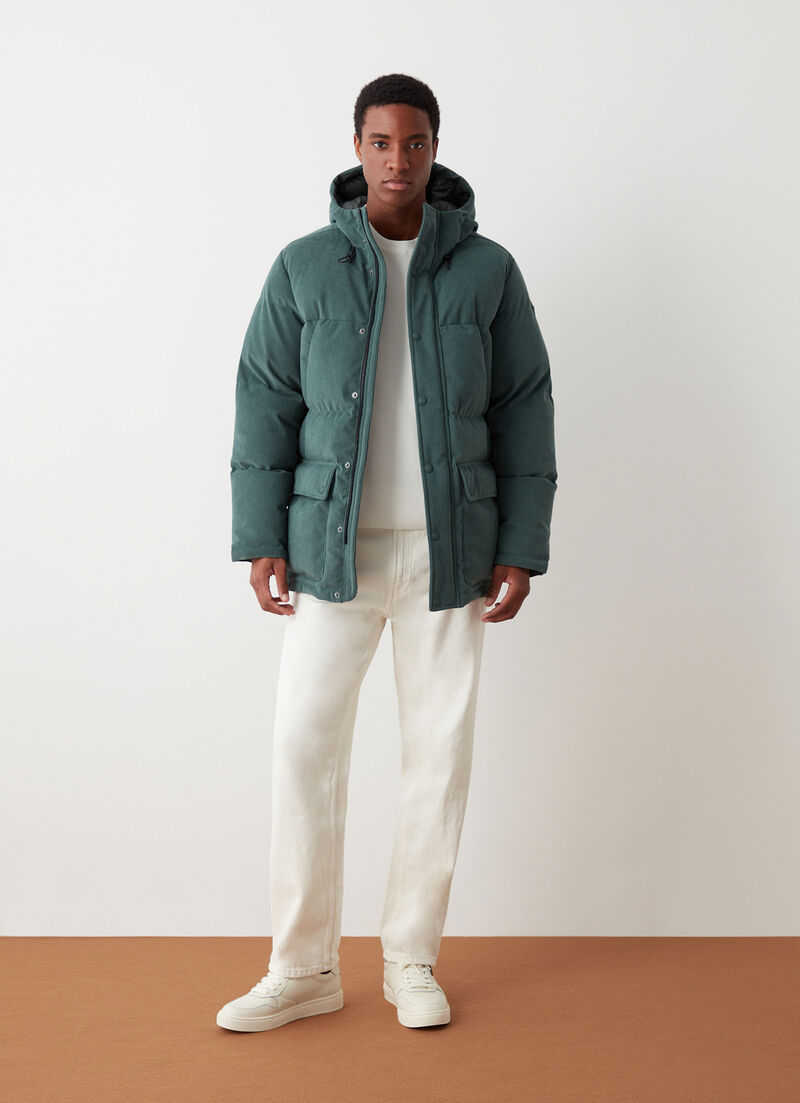 Waterproof corduroy down jacket
