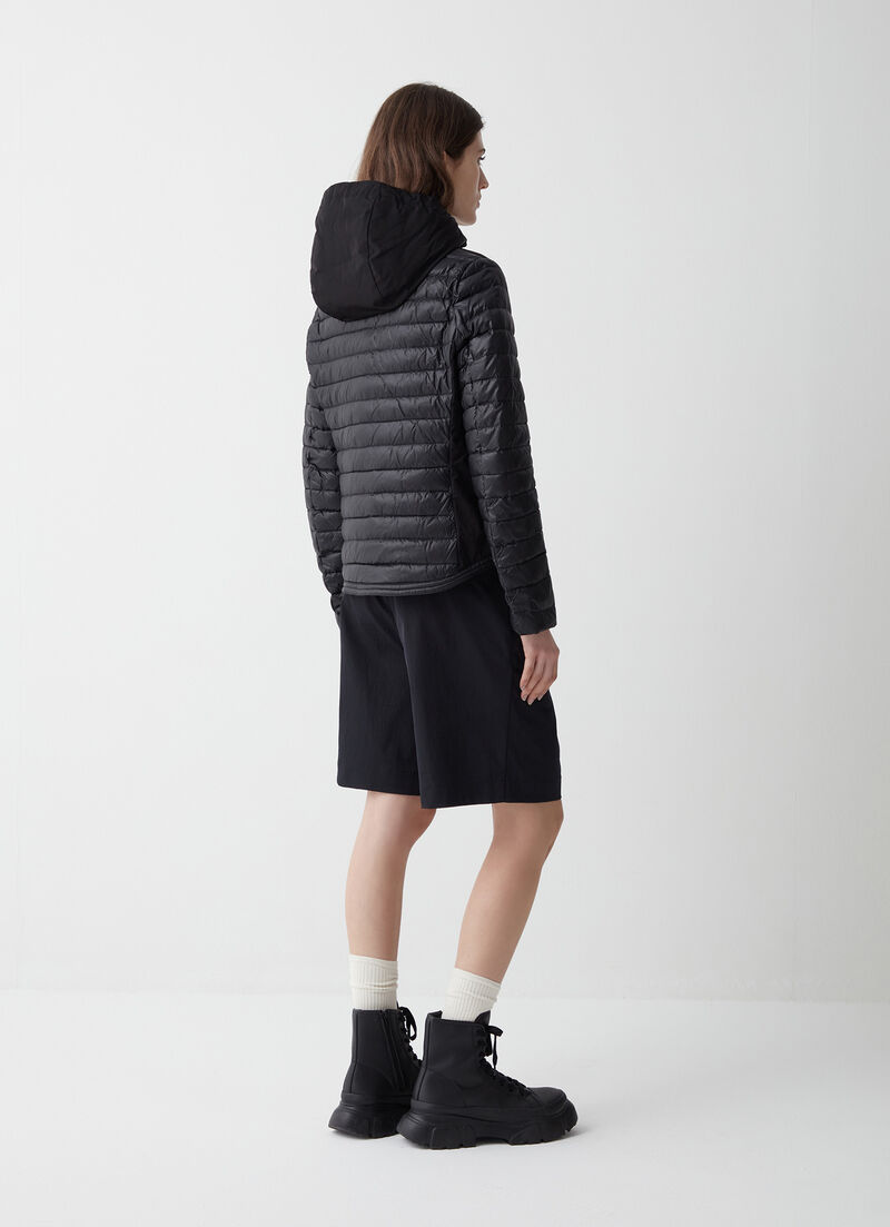 Hooded recycled fabric jacket