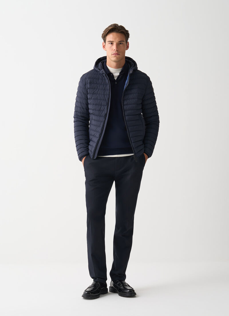 Light down jacket with hood