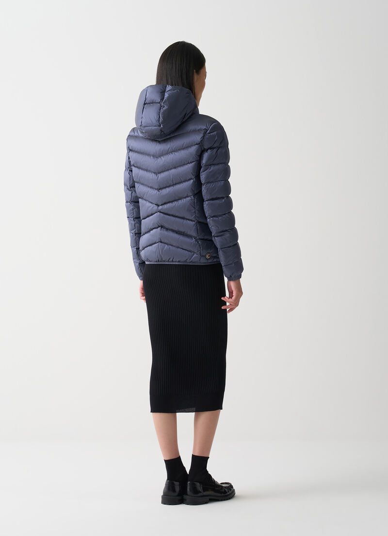 Quilted down jacket with hood