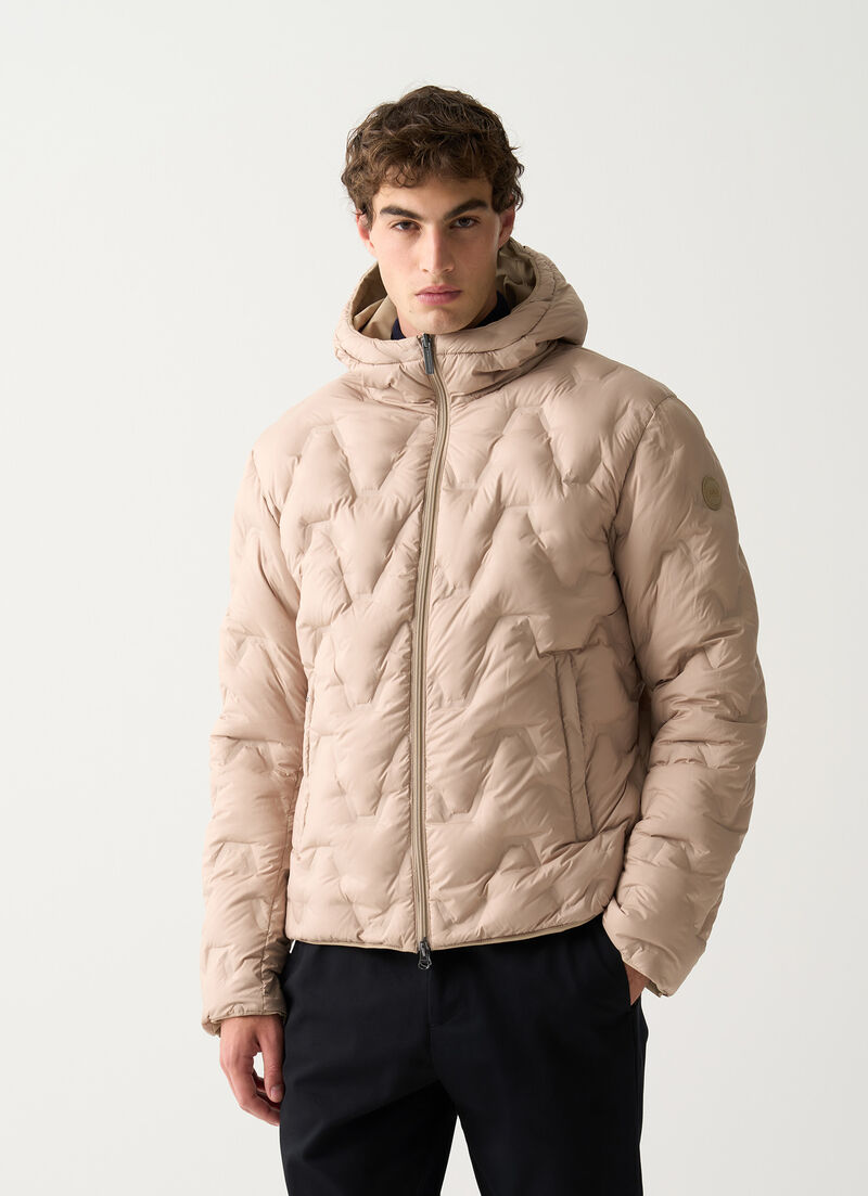 Reversible waterproof down jacket