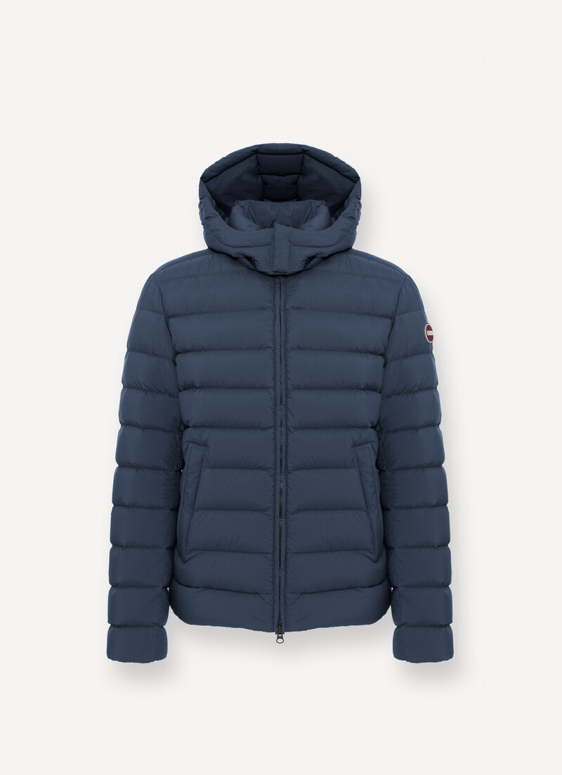 Down jacket with detachable hood