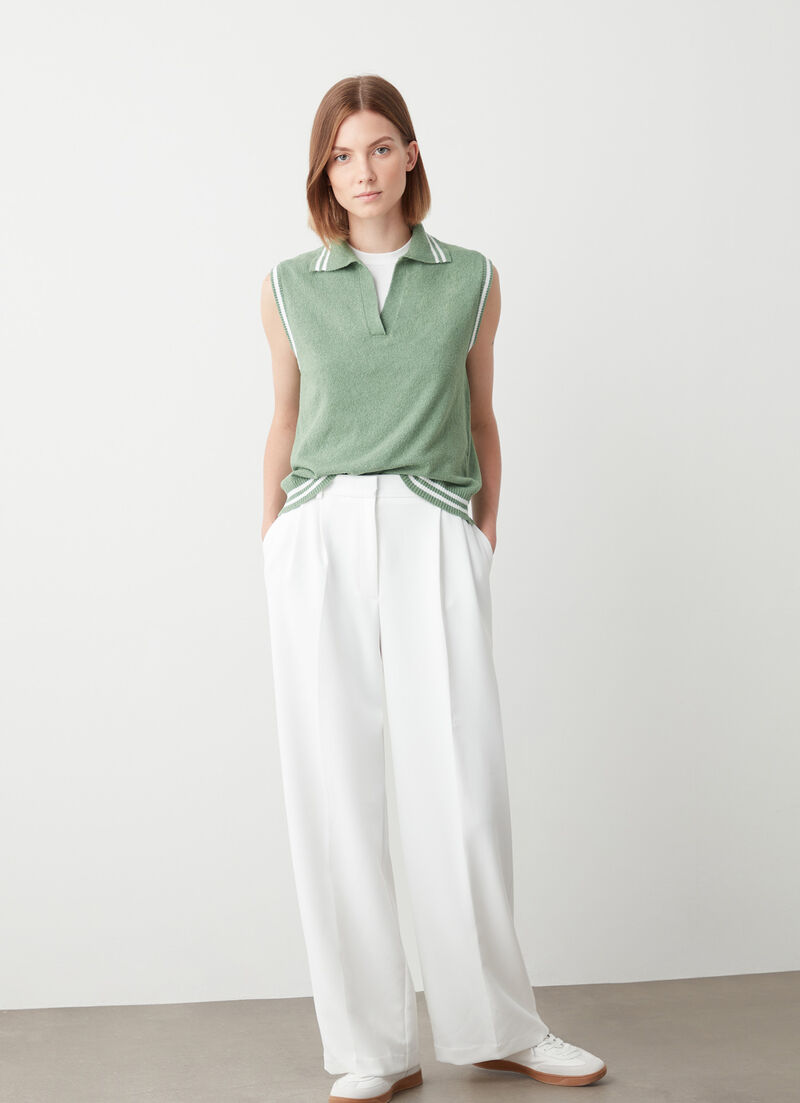 Terry-effect polo shirt