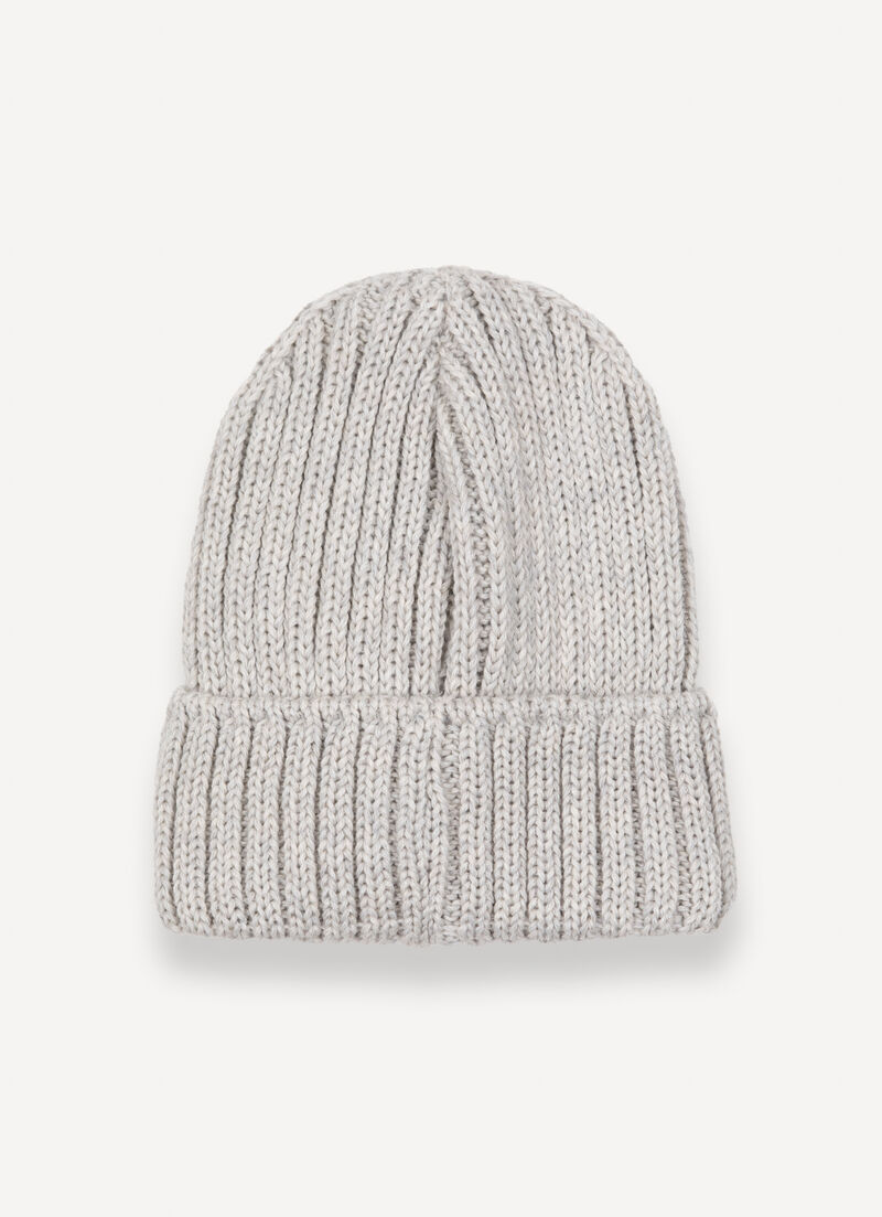 Unisex rib-knit hat with turn-up