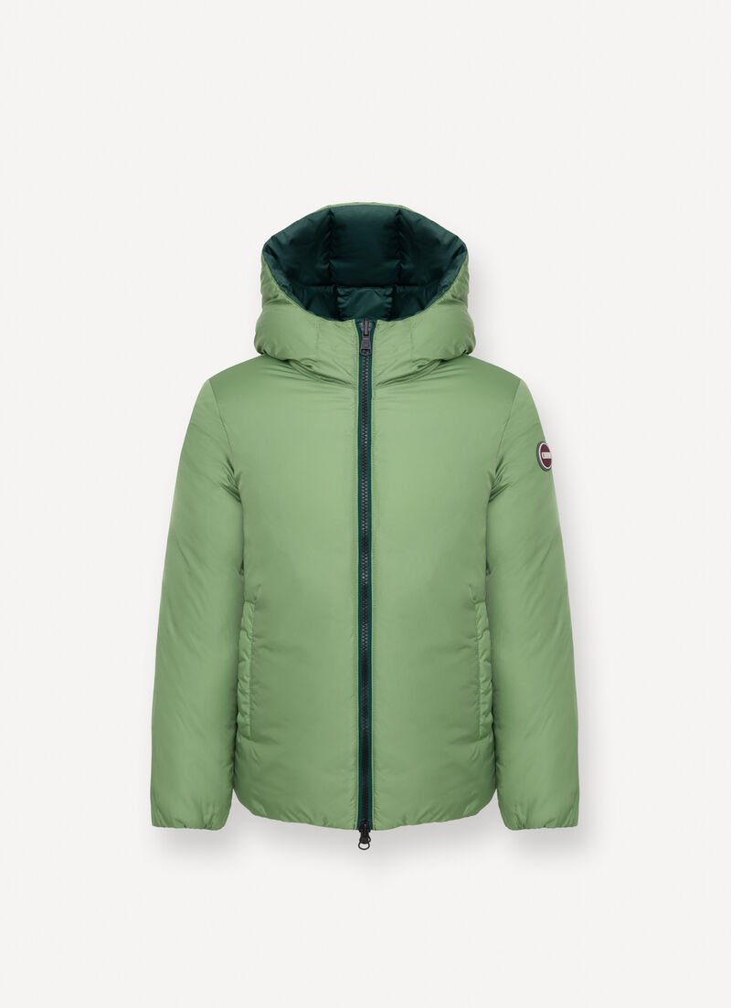 Reversible hooded quilted jacket