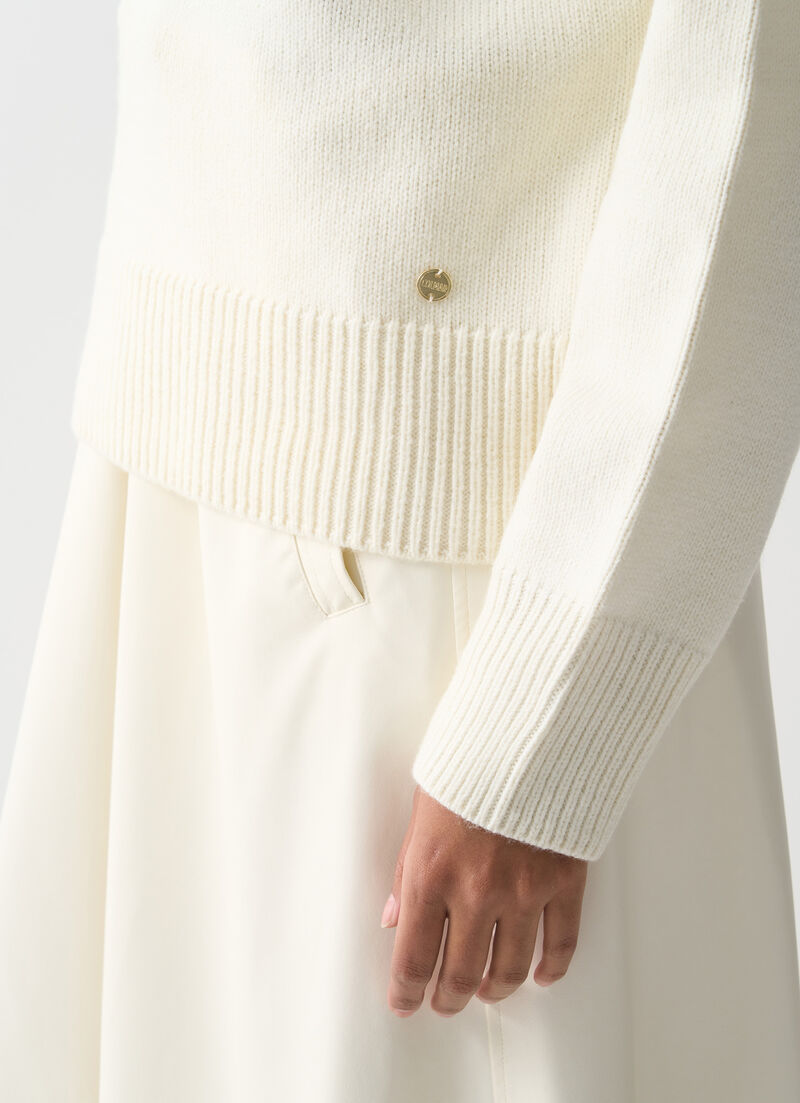 Loose polo-neck jumper