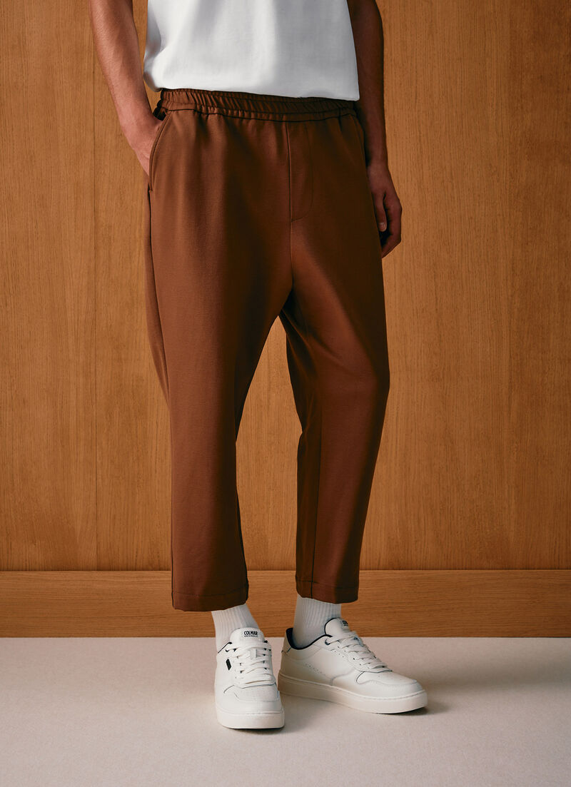 Stretch interlock baggy trousers