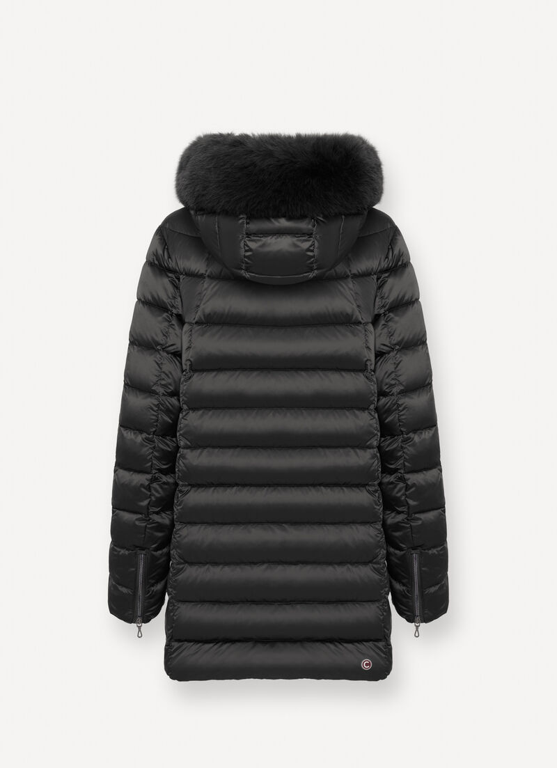 A-line down jacket with fur
