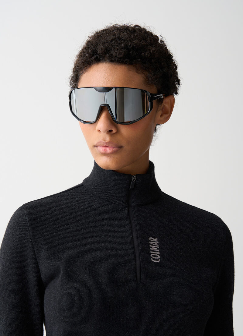 Half-zip wool ski fleece