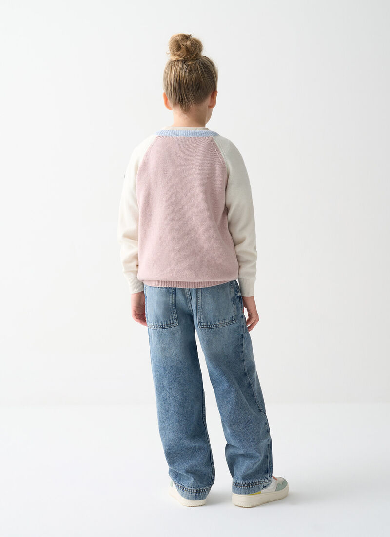 Unisex two-tone pullover