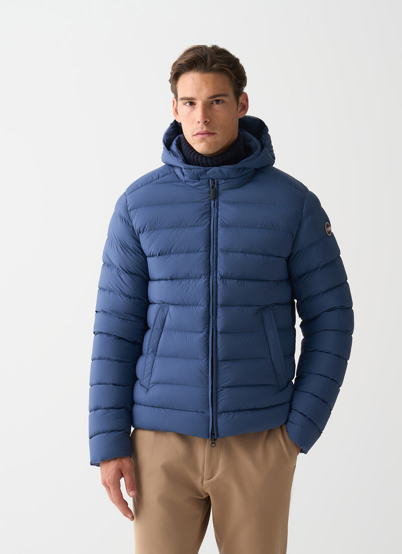 Down jacket with hood