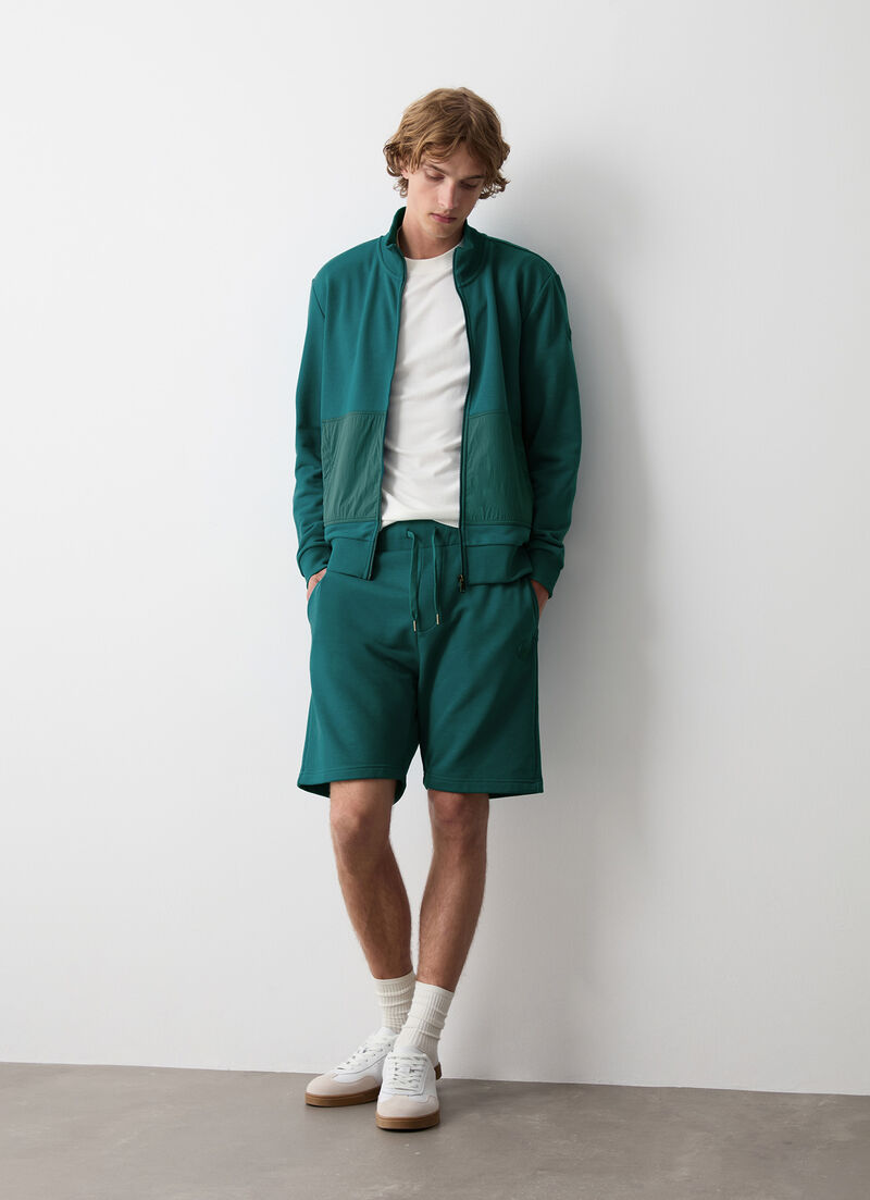 Fleece shorts with nylon details