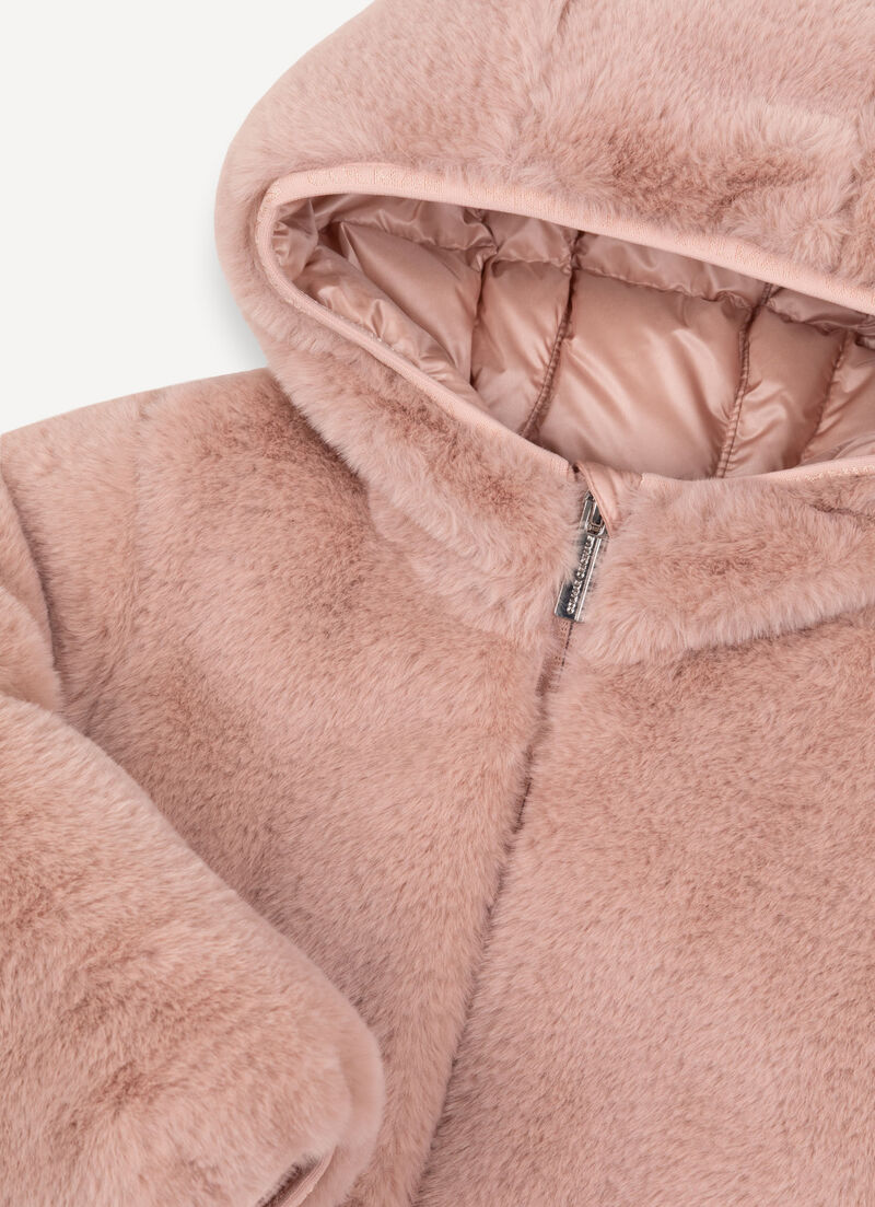 Faux fur down jacket, 6–36 months